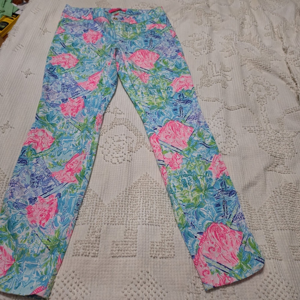 Pre-Owned Lilly Pulitzer Floral‎ Tropical Size 4 Casual Pants Elevated Style